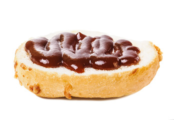 Burger ingredients isolated on white background, process of making hamburger