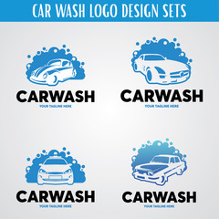 Car Wash Logo Design Template Set