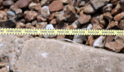 Close-up image of police line.