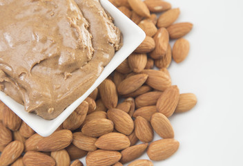 Almond Butter on a White Background