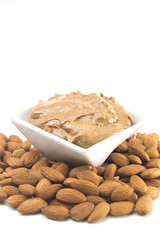 Almond Butter on a White Background