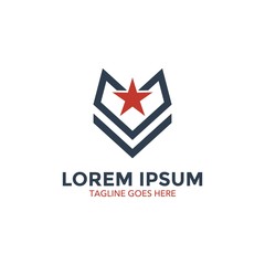 unique military logo vector illustration design. icon