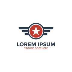unique military logo vector illustration design. icon