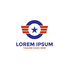 unique military logo vector illustration design. icon