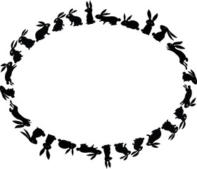 rabbit border design background