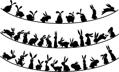 rabbit border design background