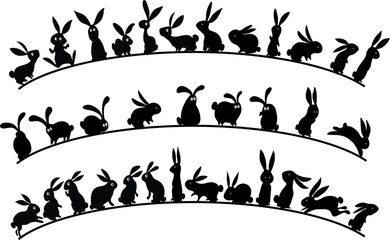 rabbit border design background