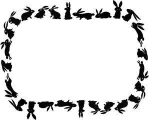 rabbit border design background
