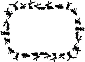 Fototapeta na wymiar rabbit border design background