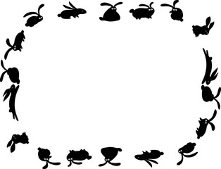 rabbit border design background
