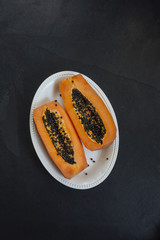 Sliced Papaya