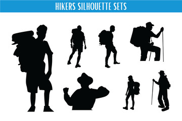 Hiker Silhouette Sets