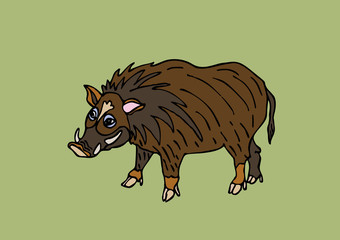 イノシシのワイルドな動物のイラスト