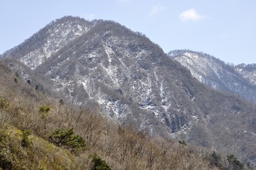 残雪の丹沢山地 大笄と檜洞丸