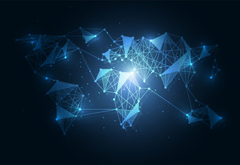 Global network connection. World map point and line composition concept of global business. Vector Illustration