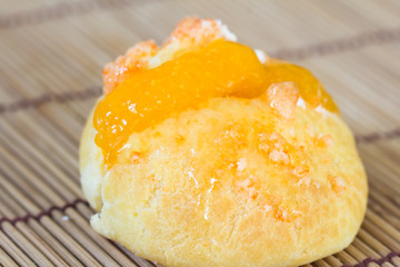 Delicious choux cream with bakery