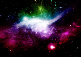 Obraz premium Stars, dust and gas nebula in a far galaxy