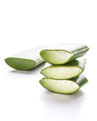 aloe vera slice on white background