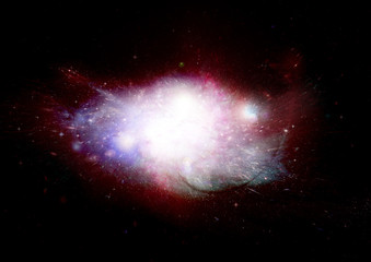 Stars, dust and gas nebula in a far galaxy