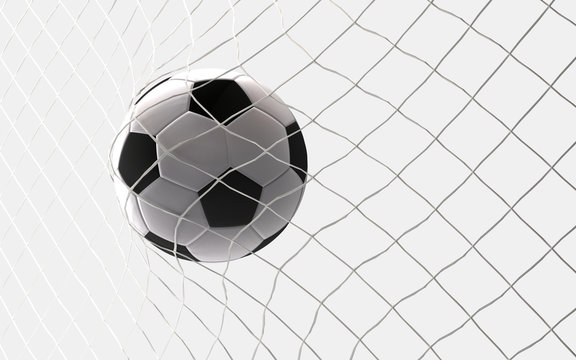 Fu&szlig;ball Ball Tor 3d rendering