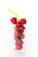 A glass of a healthy drink. Strawberry juice. Fresh Juice.