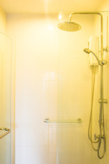  Shower in bathroom  with warm light