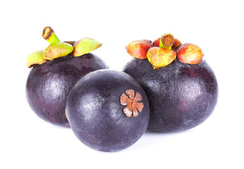 mangosteens on white background