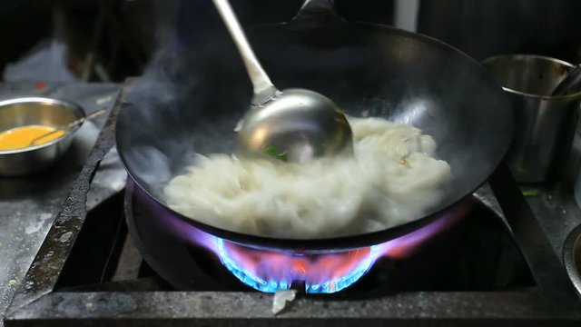 fried noodle street food in bangkok thailand