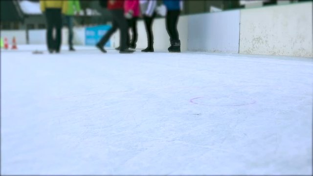 Bavarian curling, players throwing ice sticks, curling sticks
