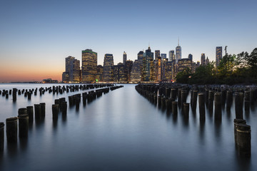 Fototapeta na wymiar Downtown Manhattan Skyline during Blue Hour