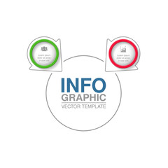 Vector infographic template for diagram, graph, presentation, chart, business concept with 2 options.