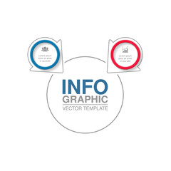 Vector infographic template for diagram, graph, presentation, chart, business concept with 2 options.