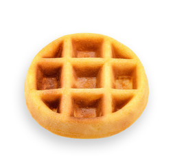 Round waffle isolated on the white background