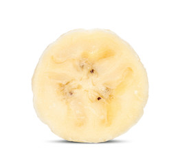 Slice banana isolated on white with clipping path