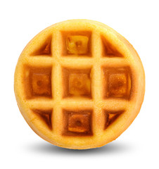 Round waffle isolated on the white background