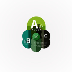 Paper infographic banner template with a b c options, infographics elements