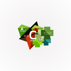 Abstract geometric option infographic banners, a b c steps process