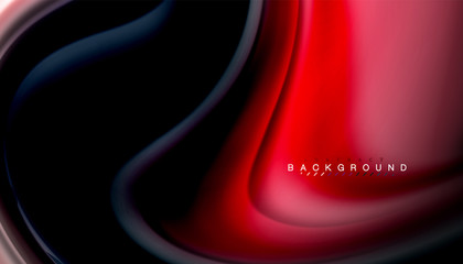 Abstract wave lines fluid rainbow style color stripes on black background