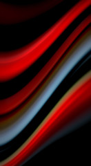 Fluid rainbow colors on black background, vector wave lines and swirls