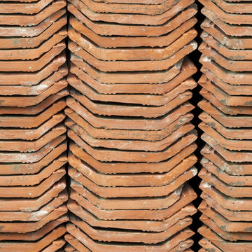 Seamless photo texture of stack of Dutch roof tile