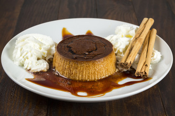 Flan con nata