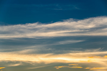 colorful dramatic sky with cloud at sunset.