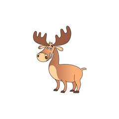 a friendly deer cartoon with a sweet smile