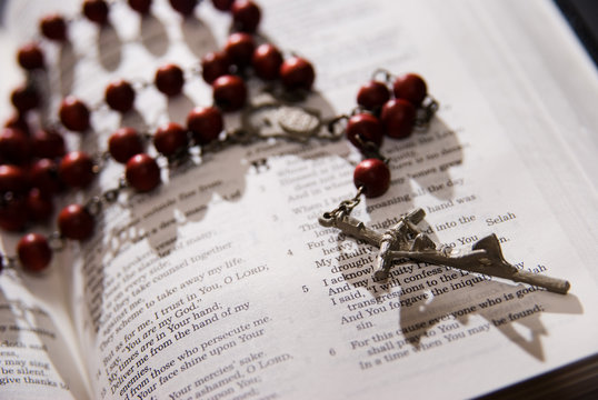 Holy Bible with Rosary