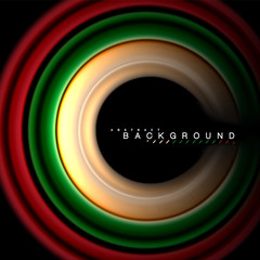 Geometric shapes created with fluid multicolored lines