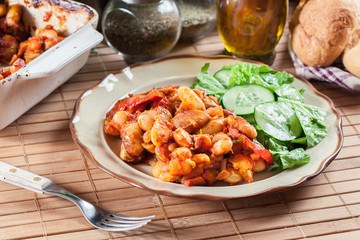 Baked giant beans with tomato sauce