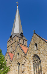 Fototapeta premium Tower of the historic Johannis church in Herford, Germany
