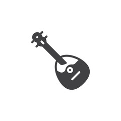 Domra vector icon. filled flat sign for mobile concept and web design. Musical instrument simple solid icon. Banjo guitar symbol, logo illustration. Pixel perfect vector graphics
