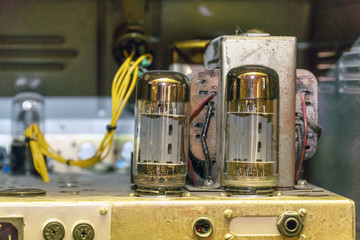 Radio tubes inside the old amplifier