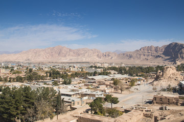 Fototapeta na wymiar View over the desert city Kerman, Iran.